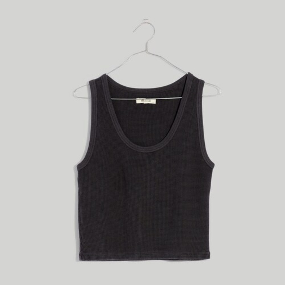 Madewell Coal Waffle Knit Tank - Picture 1 of 6